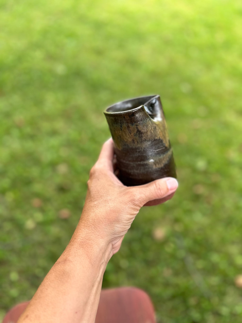 Straw cup dark leather brown image 1