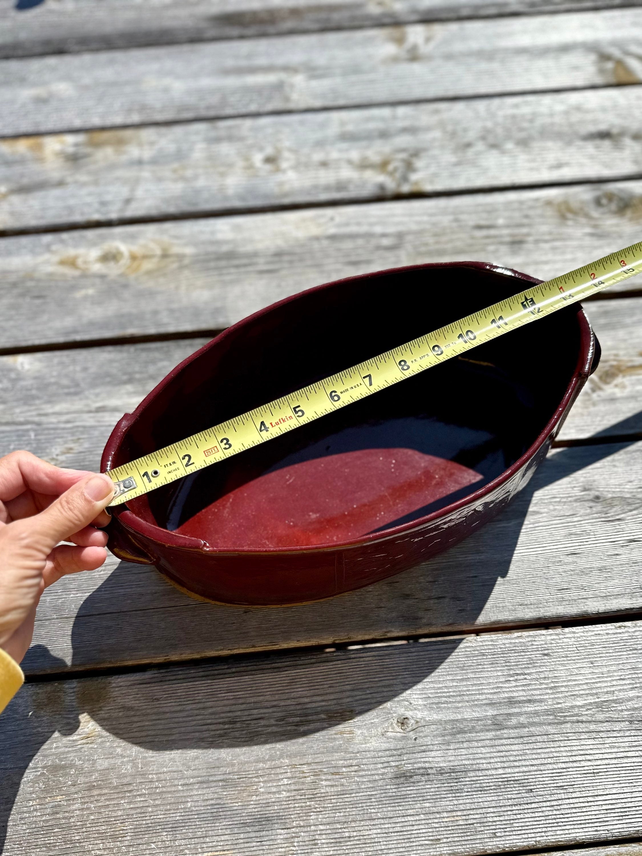Huge Baking/ Serving dish- red, red rabbit image 4